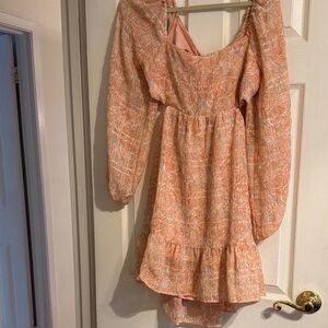 Lush Peach Floral Dress